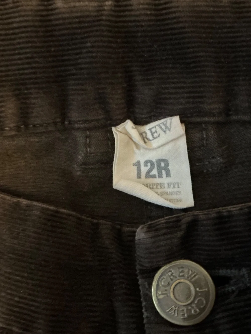 Vintage J Crew low rise slight boot cut brown corduroy pant size 12R